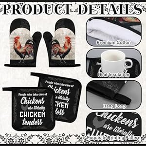 Bencailor6pcskitchendecorpotholdersovenmitts2dishtowels2farmhousecookingmittensovenglove2potholderforbakingcookinggrillingsupplyaccessoriesblackgrayrooster Urban Country Home Decor Bencailor 6 pcs kitchen decor pot holders oven mitts 2 dish towels 2 farmhouse cooking mittens oven glove 2 potholder for baking cooking grilling supply accessoriesblack grayrooster urban country home decor