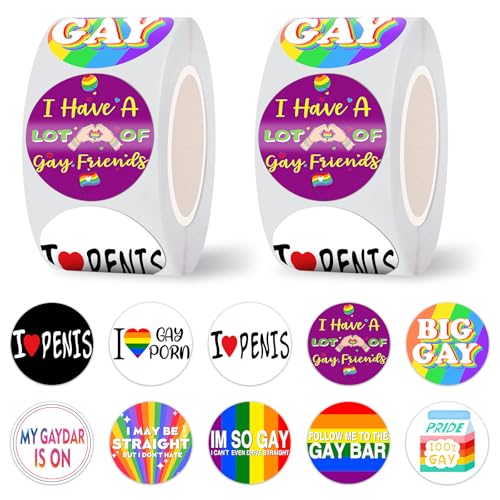 GTOTd Funny LGBTQ Pride Sticker Aufkleber (1000 Stück) Rainbow Regenbogen Gifts Merch für LGBTQ,Labels Gift Pack Wrap, Geschenke Deko für Laptop Wasserflasche