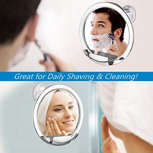 Gotofine Fogless Shower Mirror with Advanced Locking Suction, Shatterproof Fog Free Shaving Mirror, 360 Degree Rotation for Easy Shaving Viewing, No Fog