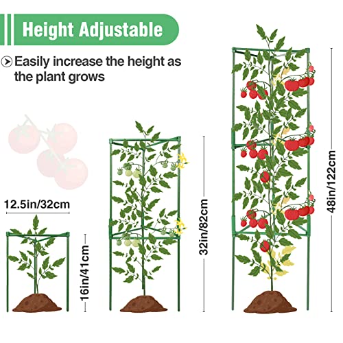 Image of ANPHSIN Sturdy Triangle Tomato Cage with Movable 10 Gal Grow Bags, 3 Sets | 47'' Plants Garden Trellis Planters, Support for Indoor Outdoor Beans, Peppers, Eggplants, Climbing Vegetables