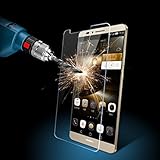 LXCAN Glass Screen Protector Film Tempered Glass 9H Premium Anti-Scratch Bubble-free Reduce Fingerprint for Huawei Ascend Mate 7 + Premium Microfiber Cleaning Cloths