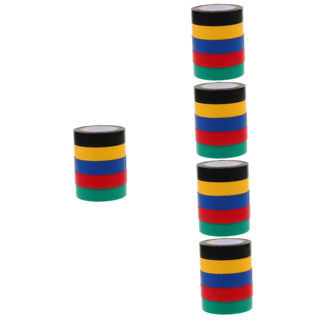 Cabilock 5 Sätze Wasserdichtes Isolierband Farbe Farbiges Klebeband Streifen Gaffers Tape Blau Weiß Aus -klebeband Zweck Schwarzes Band Ziehen Um Multi Farbiges Isolierband Pvc 5 Rollen * 5