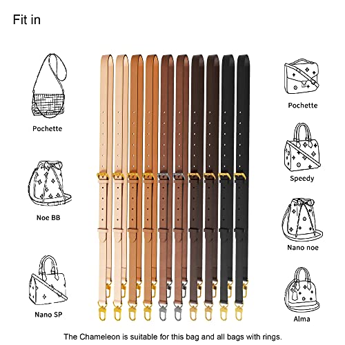 Vachetta Leather Adjustable Replacement Strap and Shoulder Strap Pad Set for Crossbody Shoulder Bag Handbag Felt Bag Fits can perfectly match various types of bags Caramel Colour (box and dust bag)4