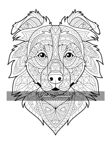 Amazing Dogs Coloring Book: Beautiful Dogs, Adorable Puppies, and Relaxing Designs for Adults and Teens - Image 16