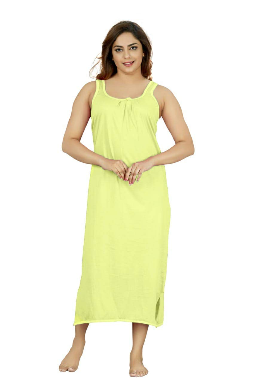 D'Heer FashionWomen's Cotton Other Midi Nighty Slip .