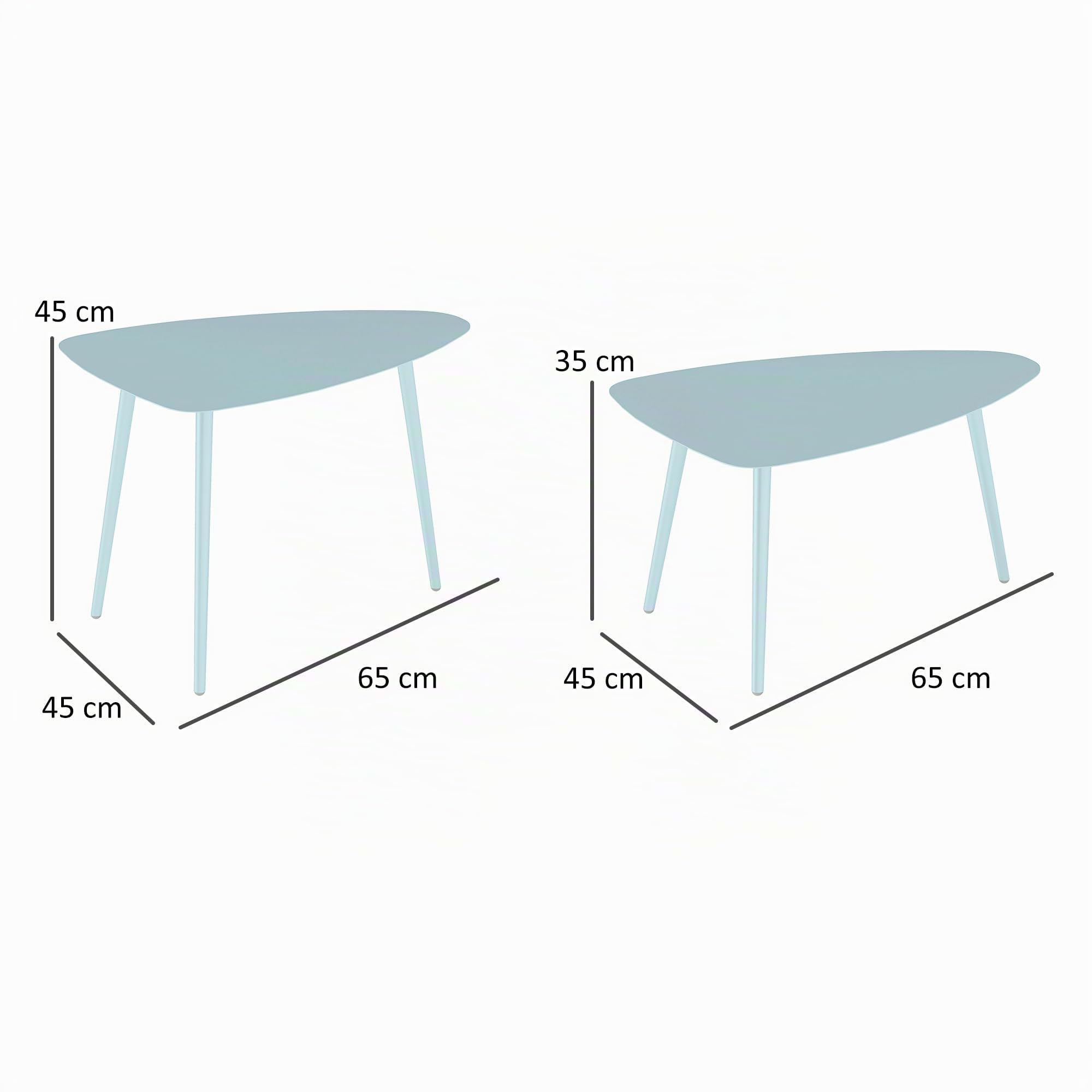 Outsunny Tavolino da Caffè con Piano Rimovibile e Gambe Pieghevoli Blu