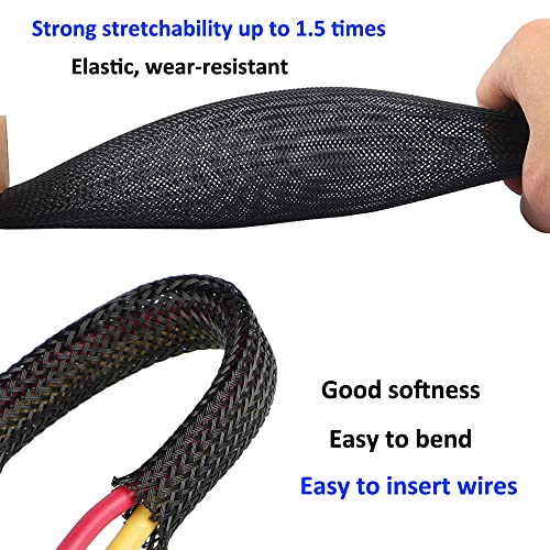 ETOPARS Expandable Braided Sleeving Wire Black Braided Sleeving Cable Tidy Sleeve Loom Tubing Cable Sleeve Flexible Insulated Protection 3mm Diameter Length 5 Meters - Image 4