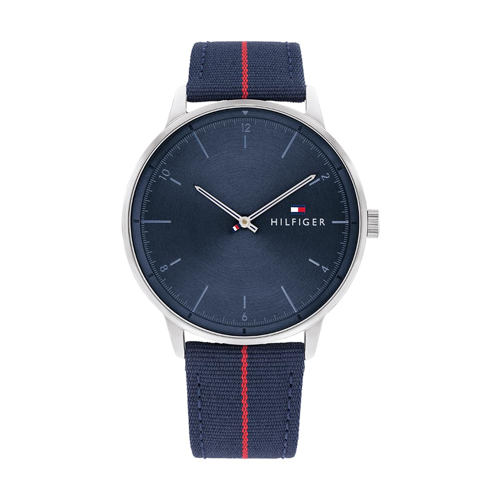 Analogue Quartz Watch for Men with Navy Blue Nylon Strap - 1791844