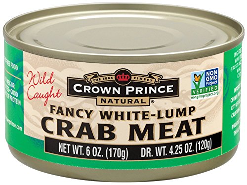 Crown Prince Natural Fancy White-Lump Crab Meat, 6-Ounce Cans (Pack of 12)