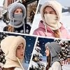 3 in 1 Beanie Hat for Women, Womens Balaclava Winter, Upgraded 3-in-1 Cold Knitted Hats Wind Resistant Hooded Scarf #3