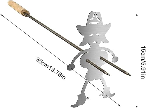 Miniatura 6 de Vanaure Varilla de acero inoxidable para perros calientes para hombres y mujeres herramientas de barbacoa con 2 cepillos de silicona accesorios para