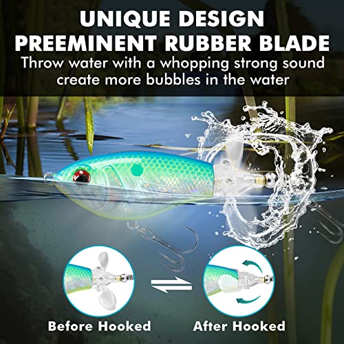 Truscend TLJA Top Water Fishing Lures With Bkk Hooks, Whopper For Freshwater Or Saltwater, Floating Lure Bass Catfish Pike thumb #3
