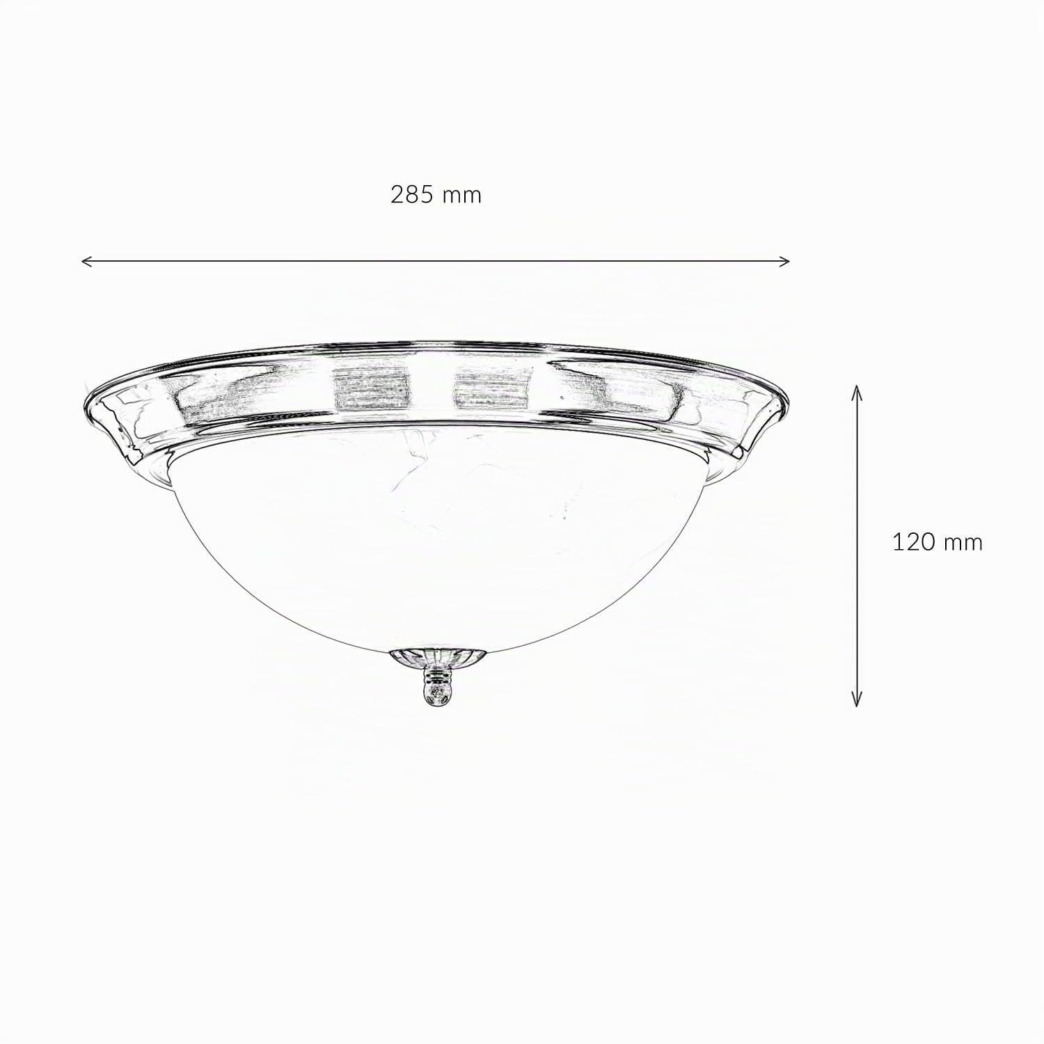 Lámpara de techo metal vidrio latón, blanco dormitorio salón pasillo Ø28,5 cm E27 2 luces lámpara de techo redonda Art Nouveau cocina TOP