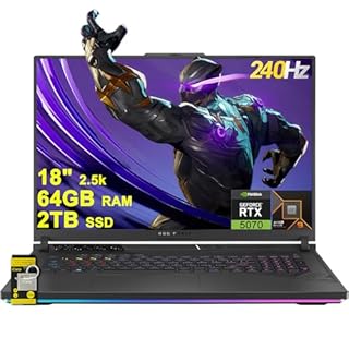 ASUS ROG Strix G18 G814 Gaming Laptop 18" 2.5k (2560x1600) 240Hz (100% DCI-P3, 3ms) AMD 16-core Ryzen 9 9955HX (Beats i9-14900HX) 64GB RAM 2TB SSD GeForce RTX 5070 RGB Backlit WiFi6E Win11 ICP Hub