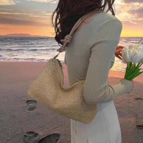 Beach Tote Bags for Women, Summer Slouchy Hobo Shoulder Crossbody Bag Womens Boho Purses and Handbags3