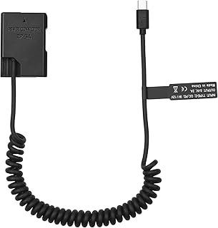 LAURAG EN-EL14 Bateria fictícia Adaptador de acoplador USB-C Acoplador de bateria fictícia com cabo de alimentação de mola USB tipo C Substituição para Nikon D3100 D3200 D3300 D3400 D3500 D5100 D5200