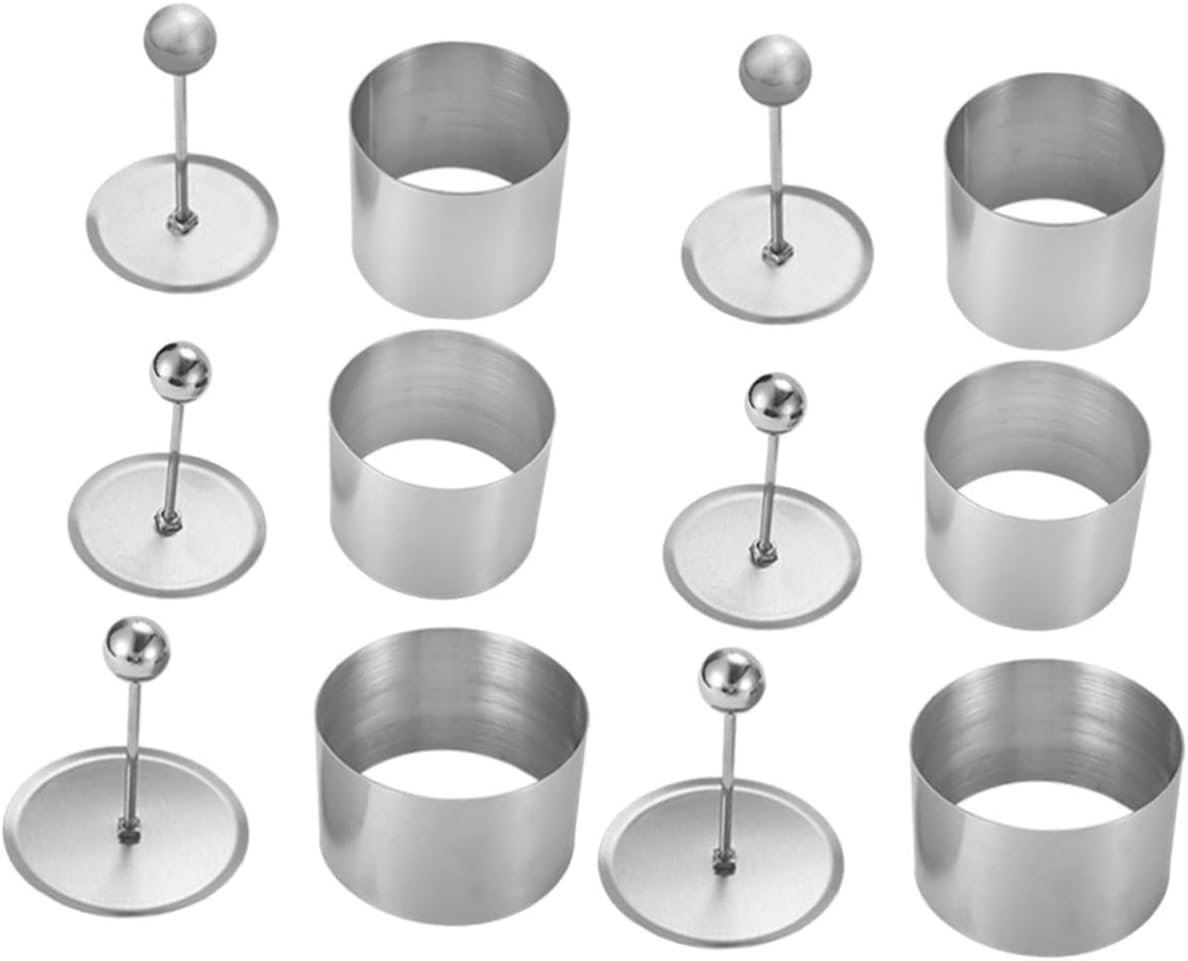 6sets Stainless Steel Sushi Maker Mold Onigiri Rice Ball Mold Round-shaped Easy to Store