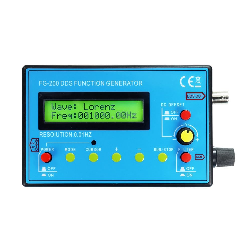 FG-200 DDS Fonction Générateur de Signal Compteur de Fréquence 0,01 Hz -500 KHz Module de Source de Signal Sinus + Carré + Forme D'Onde en Dents de Scie