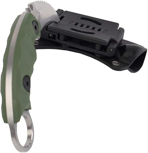 Miniatura 6 de Masalong Cuchillo táctico de dientes de garra de supervivencia al aire libre, cuchillo de hoja fija afilado de doble filo con funda (mango verde