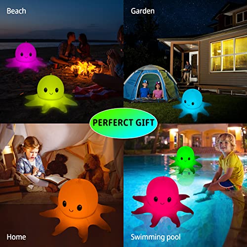 Semanjll Solar Powered Octopus Floating Pool Lights, 20 Inch 16 Rgb Colors Changing Led Glow Ball Inflatable Octopus With Cute Smile(1 Pack) #TOP4