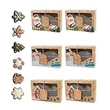 Cajas de regalo de Navidad | Caja vacía de embalaje de dulces | Contenedores de galletas de Navidad | para recuerdos de fiesta, cumpleaños, vacaciones, panadería, niño, niña, familia y amigo