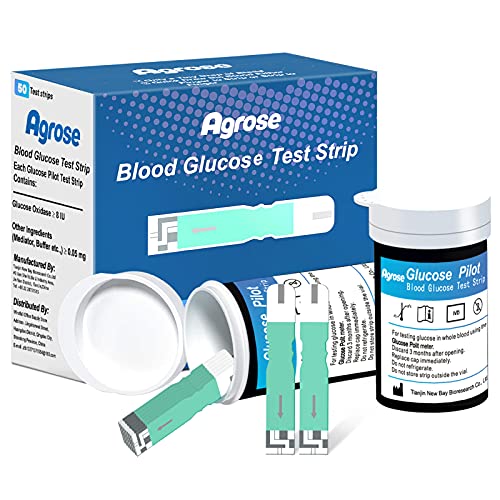 Agrose 50 Blood Glucose Diabetic Test Strips for Diabetes, Blood Sugar Testing Kit