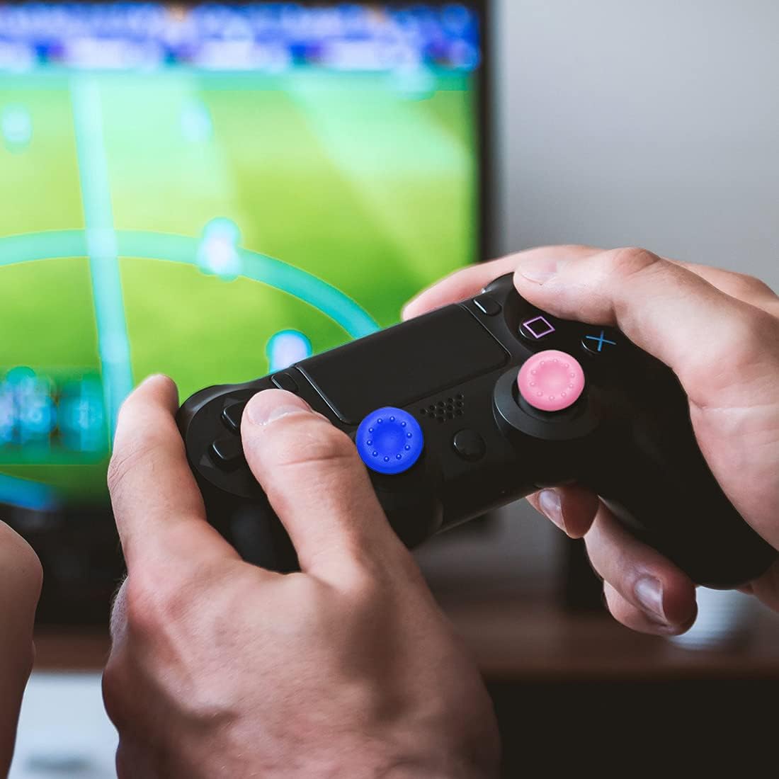 48 Pieces Thumb Grips Caps Silicone Game Controller Joystick Thumb Stick Cap Compatible with PS5 PS4 PS3 PS2 Xbox 360 Xbox Controllers