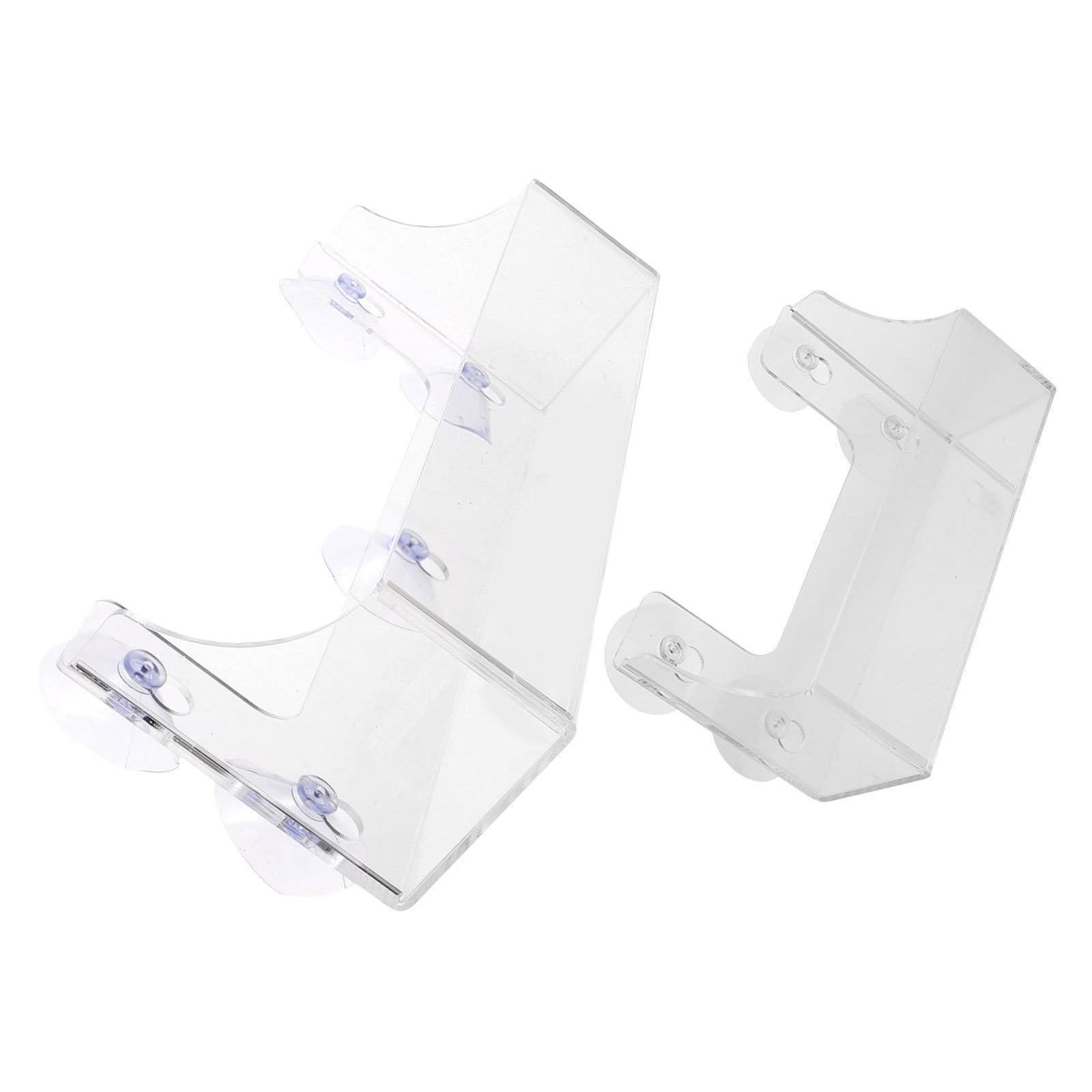 Amosfun 2 Piezas Organizador de Bebidas Acrílico para Refrigerador Ventosa Transparente, 2 Soportes, Ajuste de Espacio, Fácil Instalación, para Botellas y Tarros, Cocina y Oficinas
