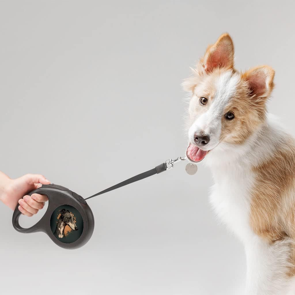 Greyhound Print Retractable Pet Leash - Paint Leash - Animal Art Dog Leash - 197 inches
