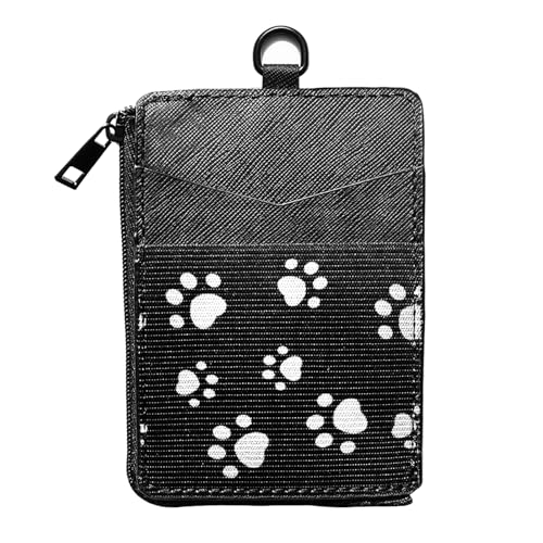 Image of FORZEN Slim Minimalist Vertical Card Holder Wallet, Pocket Credit Card Holder, Wallets for Men & Women (Black-paw)