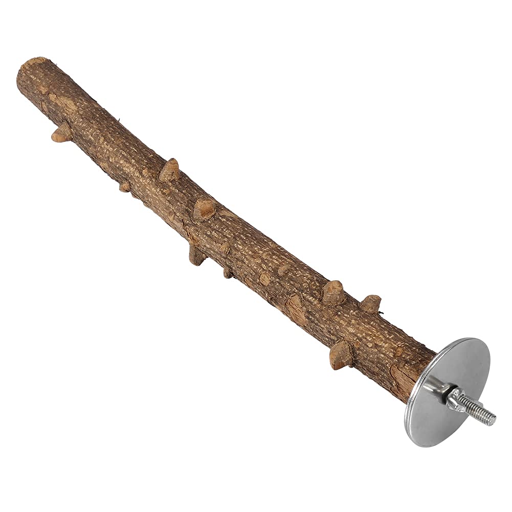 L Wood, Stand Holder Bird Perch for Small Medium Grinding Perches Bird Chew Hanging Cage Toy (3 * 35cm)