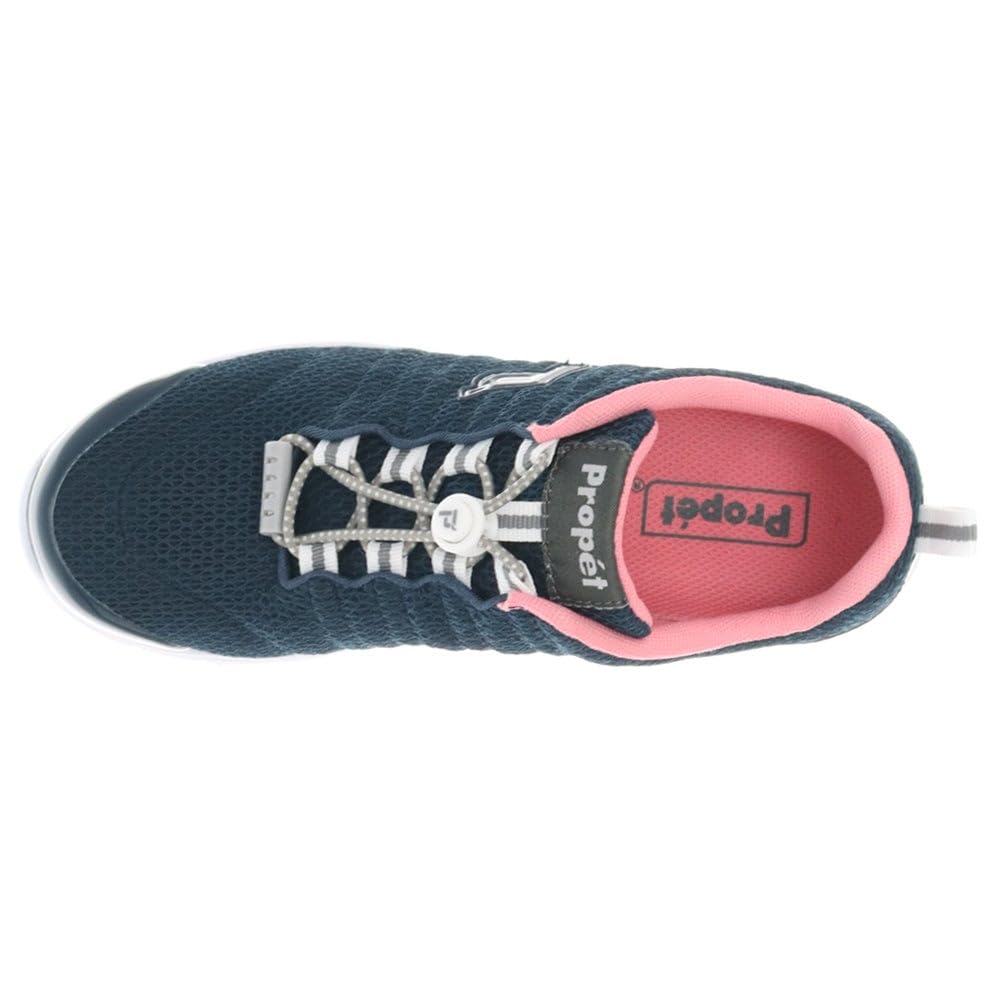Propét Women's TravelWalker II Sneaker, Navy/Melon, 5 view 6