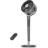 Large Pedestal Fan for Bedroom&comma; 120°&plus;90°Omni-directional Oscillating Standing Fan&comma; 85ft Air Circulator With Remote&comma; DC Motor Quiet Floor Fans&comma; Adjustable Height&comma; 12 Speeds&comma; 5 Modes&comma; 12H Timer