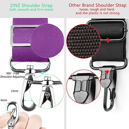 Image of ZINZ Shoulder Strap 78 inch Universal Handbag Strap with Ultra-thick Fixed Padded and Dual Balanced Adjustable Buckles Shoulder Crossbody Strap for Briefcase Messenger Bag Laptop bag Luggage，Purple
