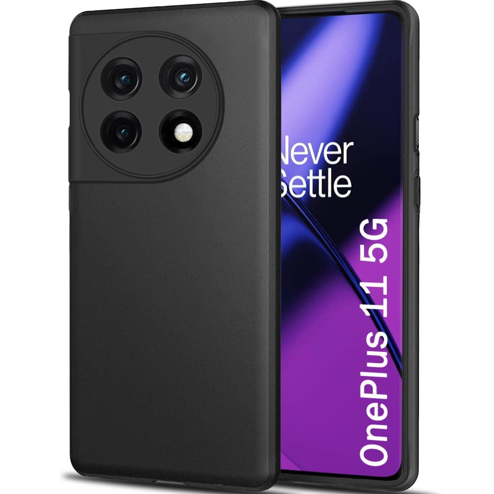 hyper® compitable with oneplus 11 5g, [bumper] with anti dust plugs shockproof slim back cover case for compitable with oneplus 11 5g -black