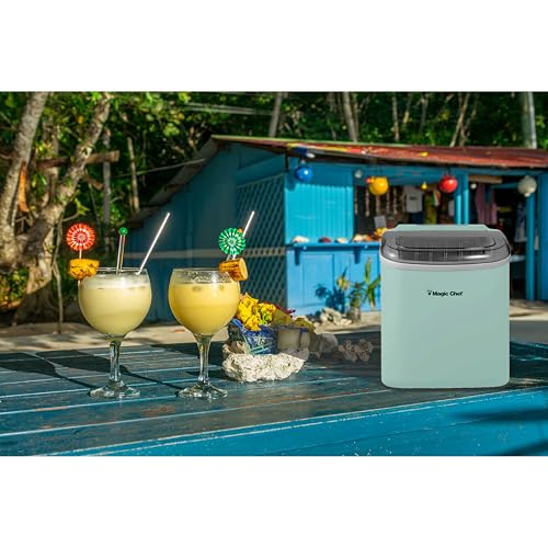 Fabricadora de hielo portátil Magic Chef 27 lb verde menta miniatura 4