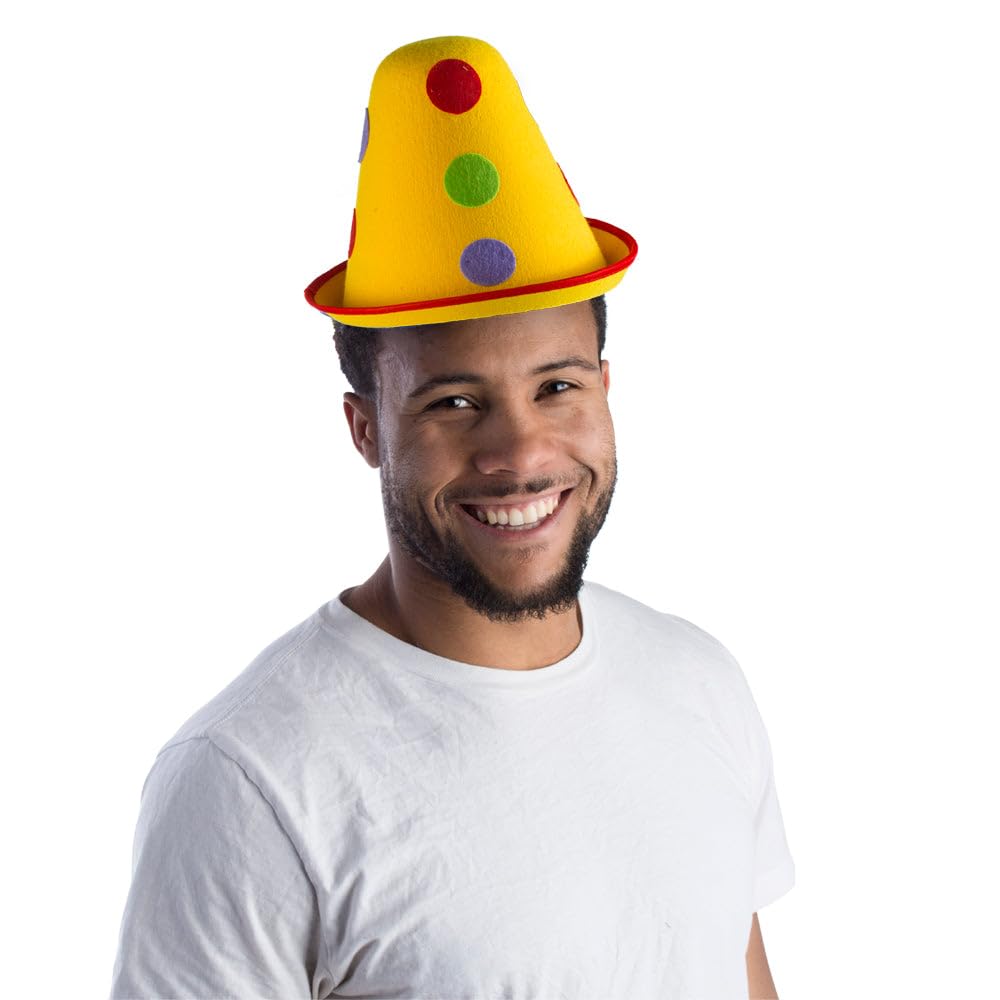Dress Up America Polka Dotted Cone Hat for Adults - Polka Dotted Cone Hat for Role Play