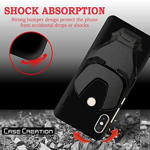 Image of COVERLY Official 3D Smooth Feel Avengers Logo Mask Soft Rugged Grip Iron Man Engraved Cartoon Movie Engraved Silicone Rubber Matte Strong Back Cover for Xiaomi Redmi Note 5 Pro - Black