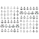SanerLian Anchor Ship Temporary Tattoo Sticker Waterproof Adult Men Women Shoulder Back Arm Body Art 15X11cm Set of 4 (SF276)