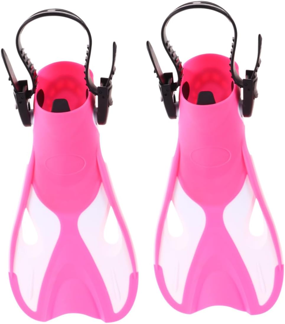 Adult Adjustable Snorkeling Flippers for Swimming and Diving, Pink White Soft Heel Fins for Outdoor Water Sports, Size Euro 37-41, Lightweight Snorkeling Flippers for Adults