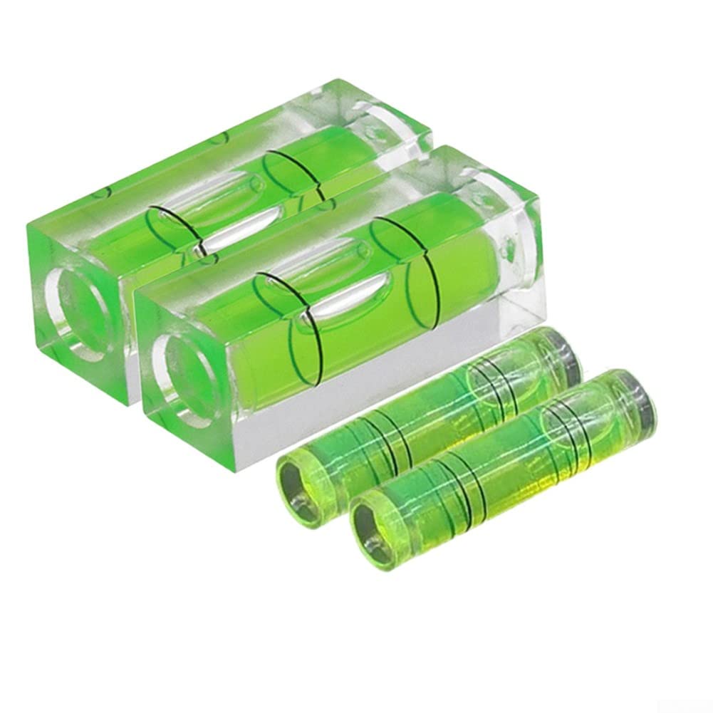 4 niveladores cuadrados y redondos de burbuja para nivelación tubular de 40 mm