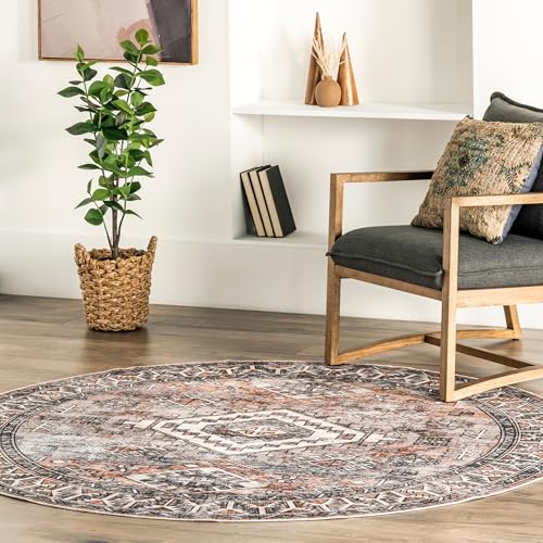 Tapis rond lavable en machine et antidérapant nuLOOM profil bas - 2