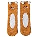 newhashiqi 1 paire de chaussettes de nuit épaisses uniques en polaire corail 3D style dessin animé pour chambre à coucher, taille unique, Polaire corail,