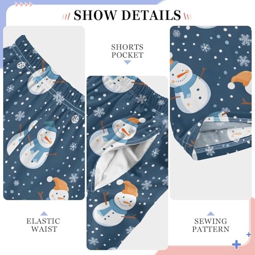 Cute Snowman and Snowflake Pajamas Bottoms with Pockets Comfy Pjs Sleepwear Elastic Waistband Pajamas Pants Lounge Pants4