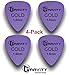 Gravity Gold Series Guitar Picks - Perfect For Beginners & Professionals | Pack of 4