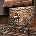 Tempered Glass Backsplash for Kitchen, Cowboy Glass Backsplash, Copper Look Backsplash for Kitchen Wall, Rustic Kitchen Backsplash, Easy to Install Stove Backsplash for Kitchen