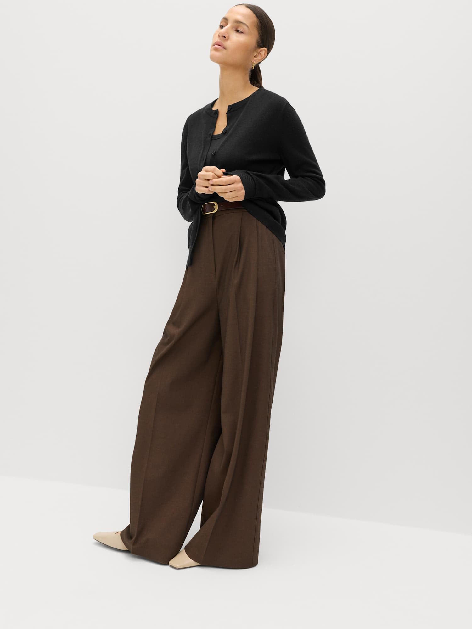 Marks & Spencer Cárdigan de Cuello Redondo de Pura Lana Merina para Mujer, Ajuste Normal