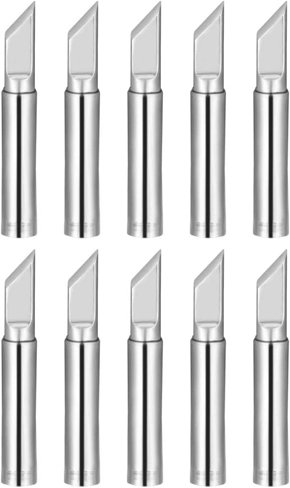 uxcell® Soldering Iron Tips 4mm x 6.5mm Tool Edge Replacement for Solder Station Tip 900M-T-K Silver 10pcs