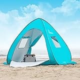 sombrilla tienda playa ✪ DISEÑO POP-UP & BOLSAS DE ARENA ÚNICAS- No es necesario emsamblar, el diseño pop-up automático le permite configurar y plegar la carpa en segundos. En comparación con otras bolsas de arena en el mercado, las 4 bolsas de arena son más estables y están equipadas con una cuerda de apriete que le permite mantener la arena dentro de las bolsas. Estas bolsas de arena le permiten verter la arena dentro y fuera en segundos.