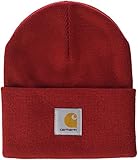 Cappello beanie con risvolo Carhartt I020222LR00 Chapela, Rosso (Blast Red), Talla única Unisex Adulto